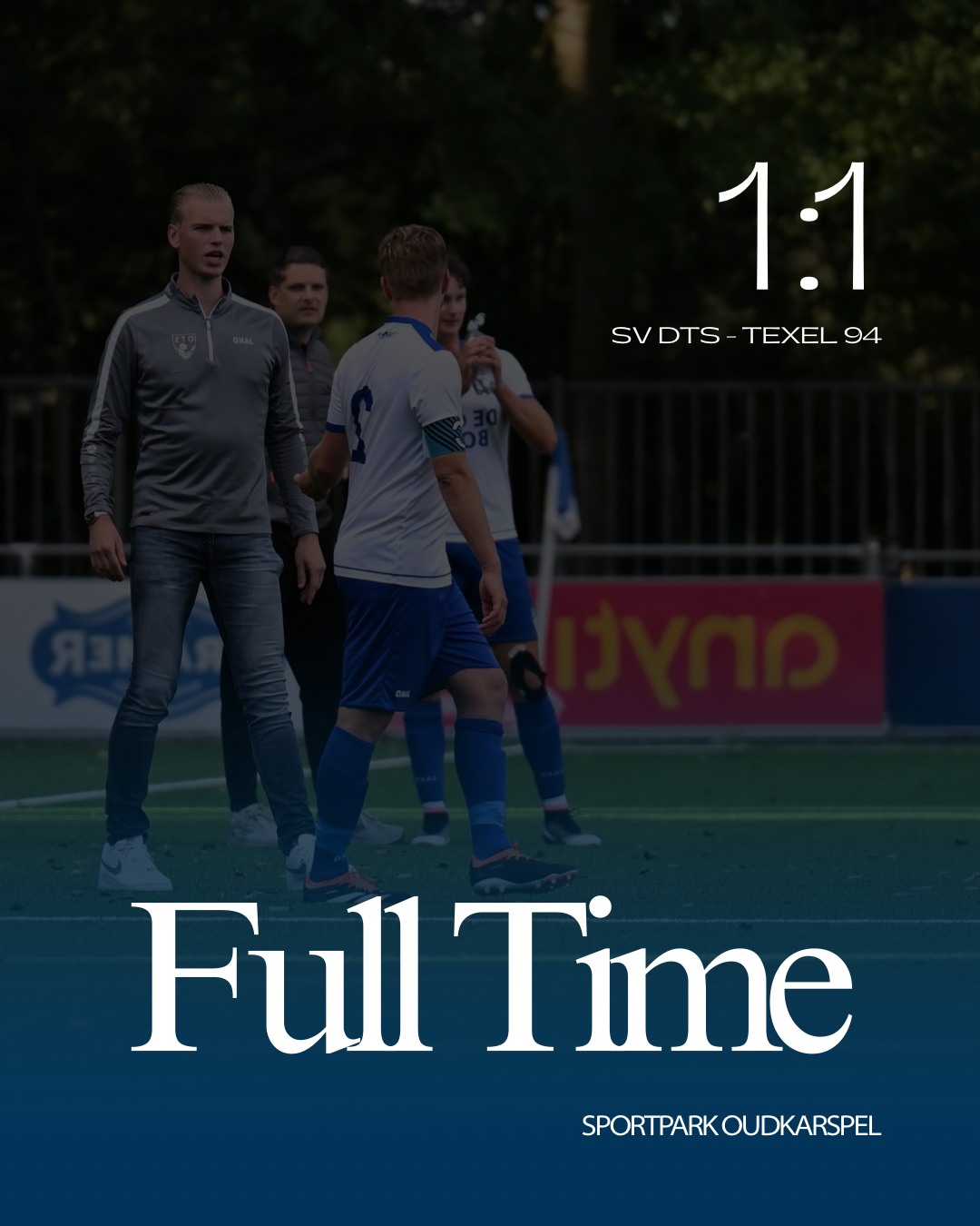 Full time-post met uitslag 1:1