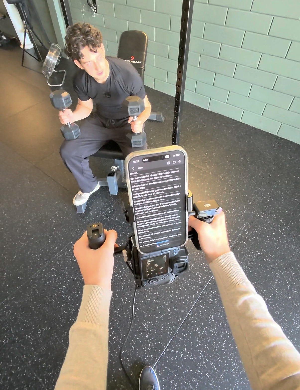 Script en camera tijdens de opnames bij GymBOL