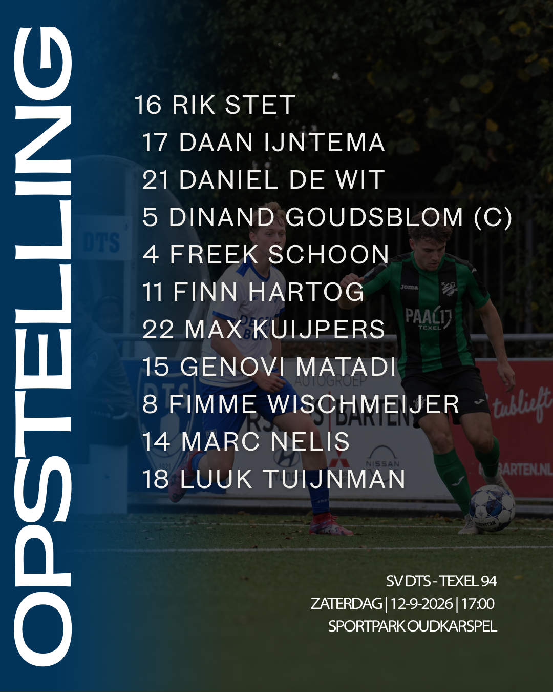 Opstelling-post voor SV DTS